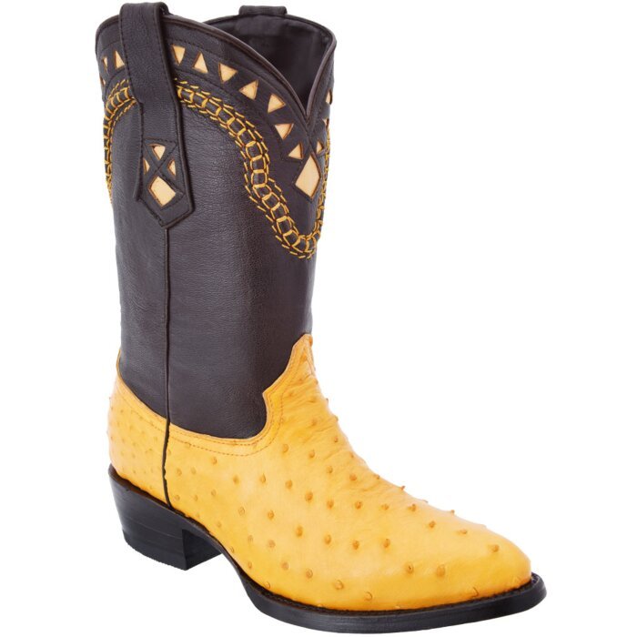 Botas Piel De Avestruz Color Mantequilla 900 WD 11-183