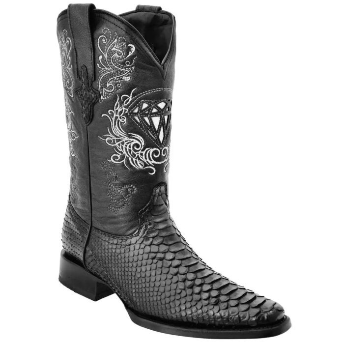 Black Python Cowboy Boots 400 Toe WD 11-149