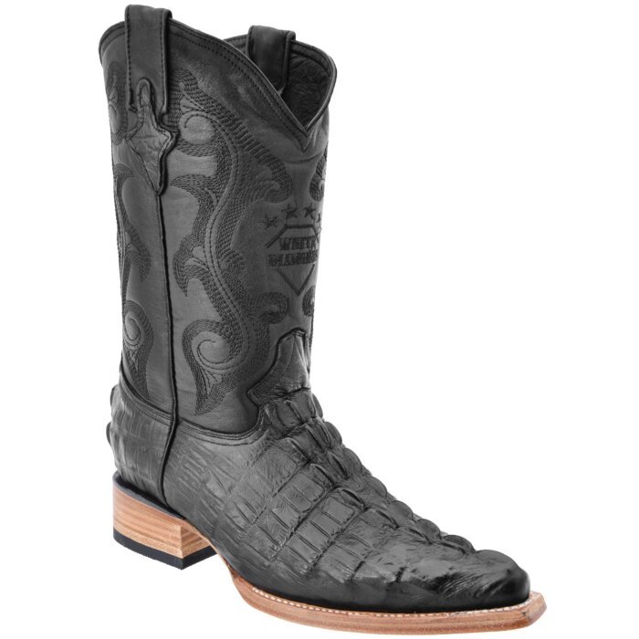 Botas Vaqueras Negras Pata Hombre Grabado Caimán Cola WD 11-124