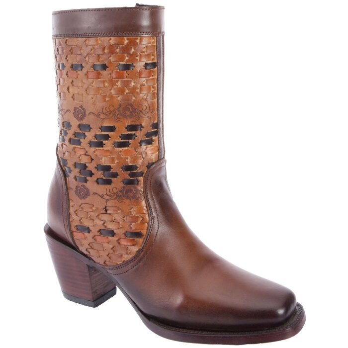 Botas Tiffany Zipper Piel De Cabra Cortas Color Café WD 11-528