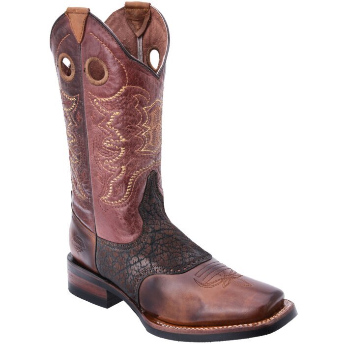 Botas Rodeo Antifaz Piel Cuello De Toro Color Oro WD 11-332