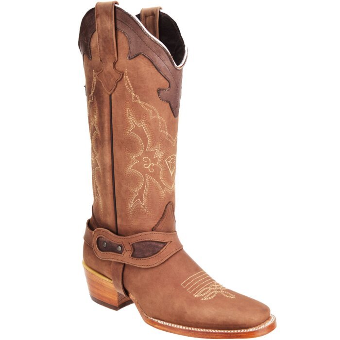 Botas Rodeo Tubo Alto De Mujer Color Café WD 11-517