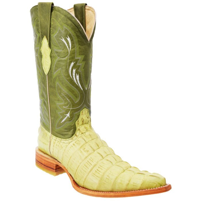 Botas Vaqueras 3X Grabado Cocodrilo Color Verde Pistache WD 11-130