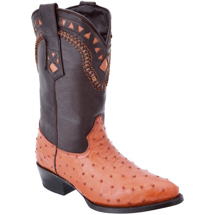 Botas Vaqueras De Avestruz Color Cognac 900 WD 11-179