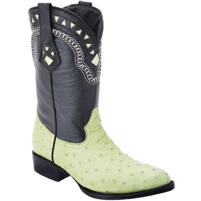 Pistachio Color Ostrich Leather Cowboy Boots WD 11-186
