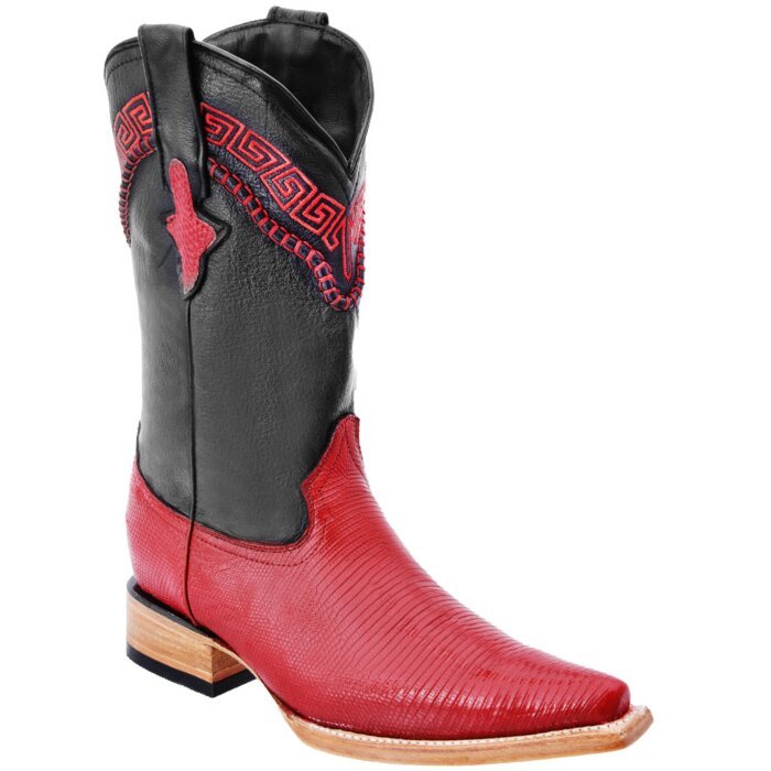 Red Exotic Lizard Cowboy Boots for Men Toe-3X WD 11-055