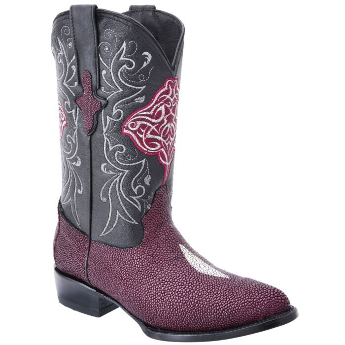 Botas Vaqueras Mantarraya Perla Sencilla Color Vino WD 11-195