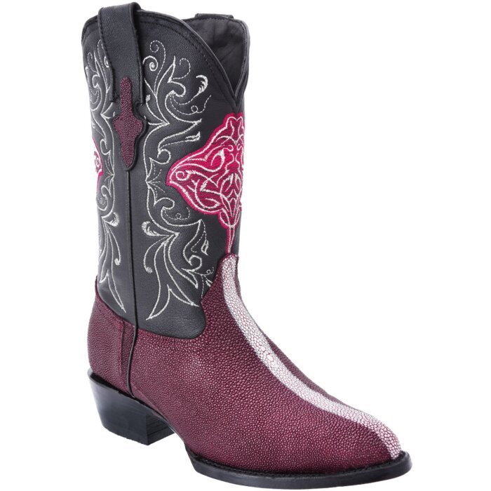 Botas Vaqueras Mantarraya Color Vino Perla Rayada WD 11-193