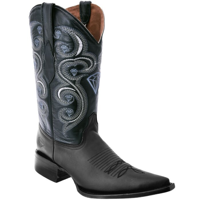 Botas Vaqueras Negras De Hombre Piel Crazy 3X WD 11-134