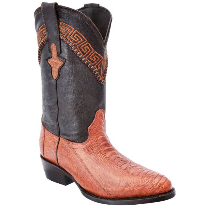 Botas Vaqueras Pata De Avestruz Color Cognac WD 11-216