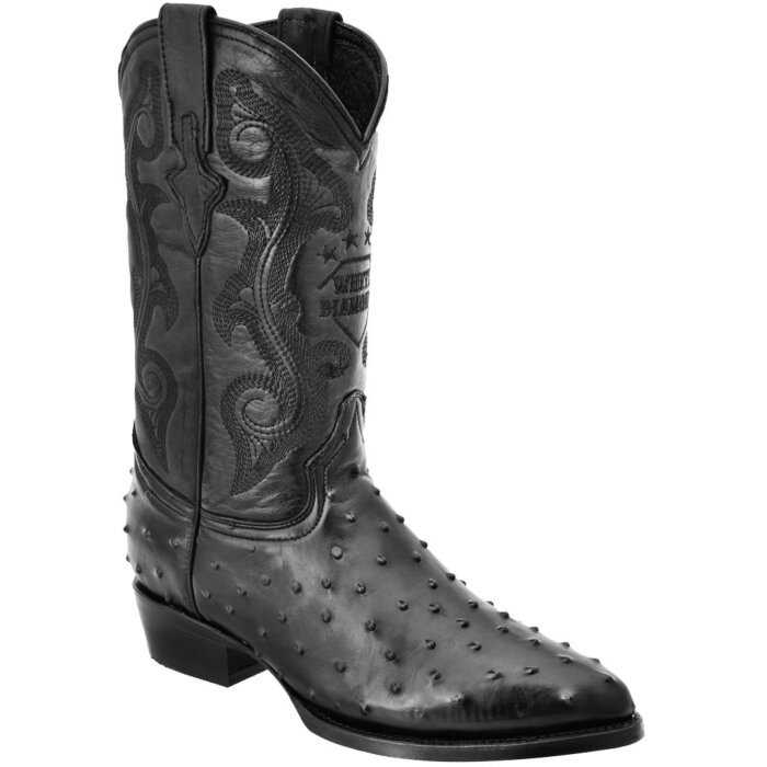 Botas Vaqueras Avestruz Imitación Color Negro WD 11-231