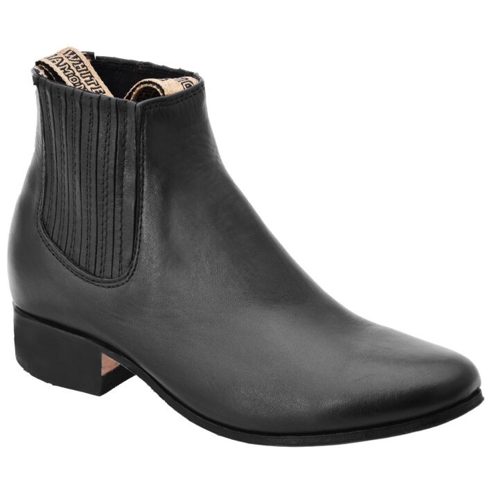 Botines Charros Para Joven Napa Horma Tradicional Color Negro WD 11-756