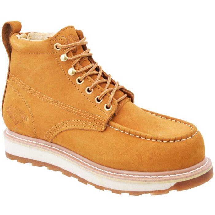 Botines De Trabajo Tipo Mocasín Nobuck Oro WD 11-433