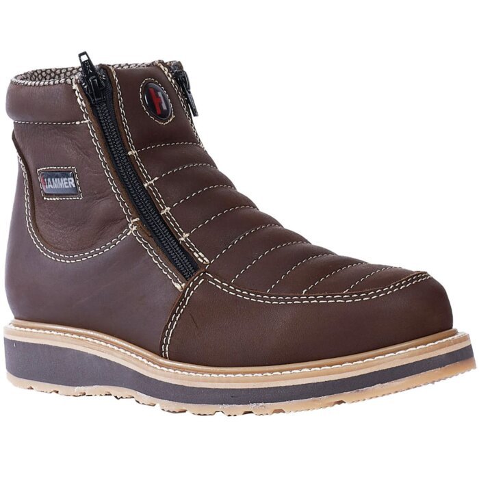Hammer Short Boots Zipper Suela Double Density HM339 Color Café
