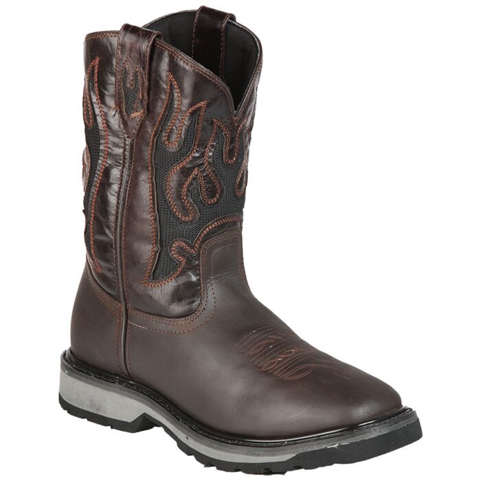 Bota Rodeo Malibu De Trabajo Piel Crazy Color Chocolate 51275