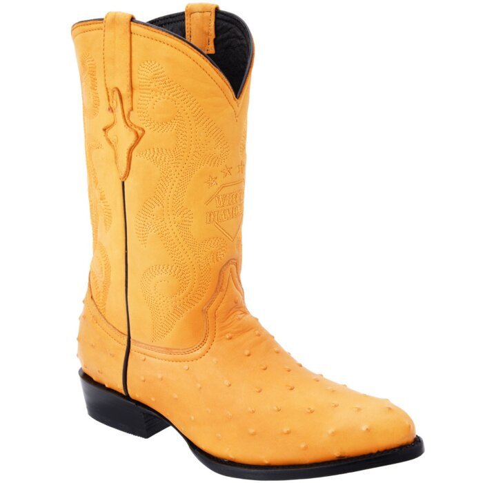 Botas Vaqueras Avestruz Imitación Color Mantequilla WD 11-230