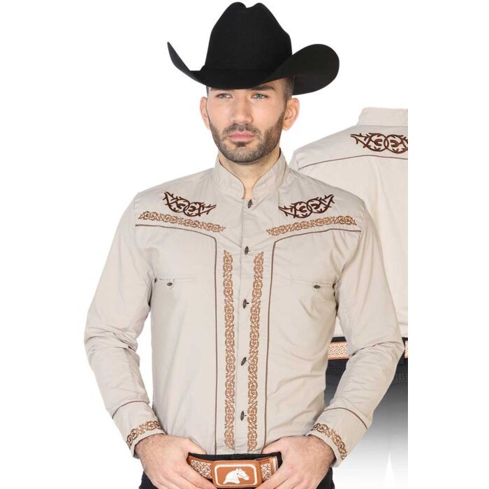 CAMISA KHAKI CHARRA EL SEÑOR DE LOS CIELOS CHC060