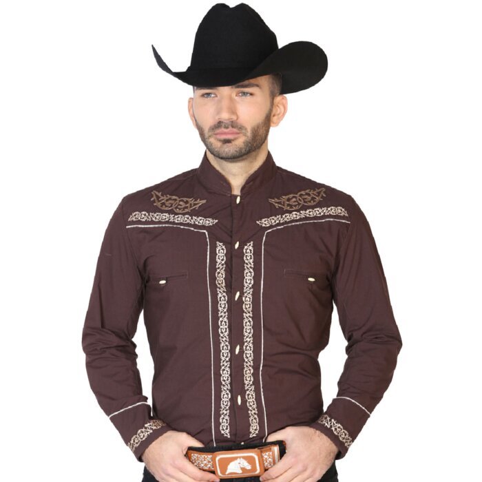 Camisa Café Charra El Señor De Los Cielos 42876