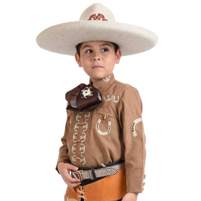 Camisa Charra Para Niño White Diamonds Boots 10-965 Café