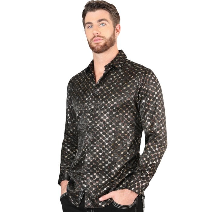 Camisa Black-Gold De Moda El Señor De Los Cielos 44549