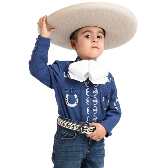 Camisa Charra Para Niño White Diamonds Boots 10-967 Azul