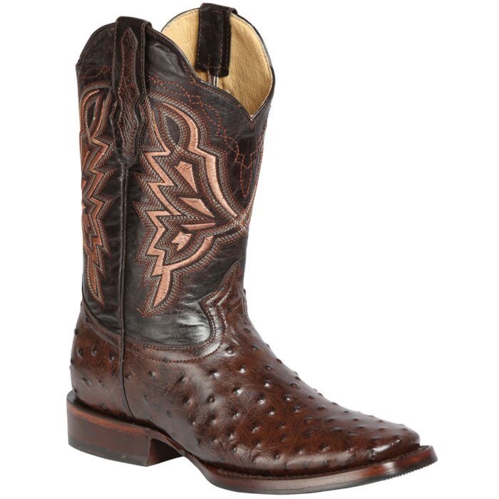 Botas Rodeo Color Café Grabado Avestruz El General 44665