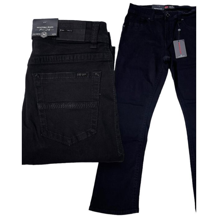 Montero 4627 Black Modern Boot Cut Jeans with Simple Back Pocket Design