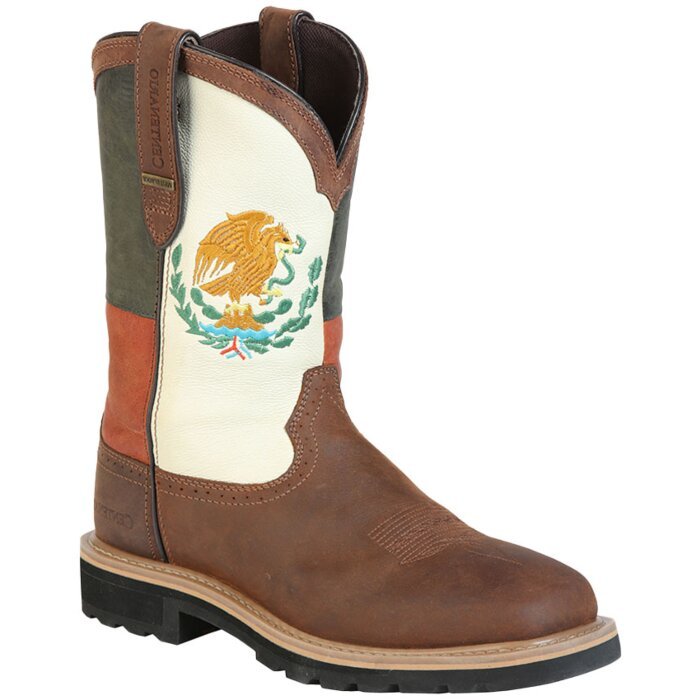 Bota De Trabajo con águila del escudo de la Bandera Mexicana