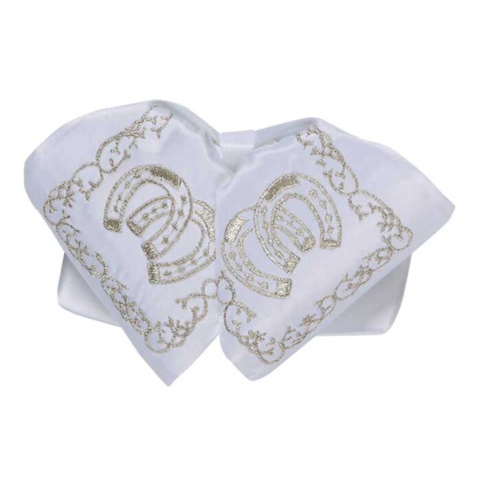 Moño Charro Blanco Bordado Herraduras 600120
