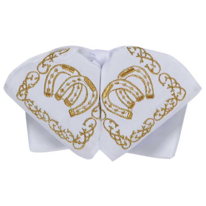 Moño Charro Blanco Bordado 600127 Hecho En México