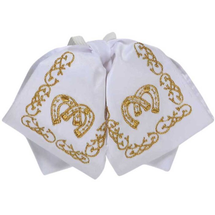 Moño Charro Blanco Bordado Oro Para Niño 600143