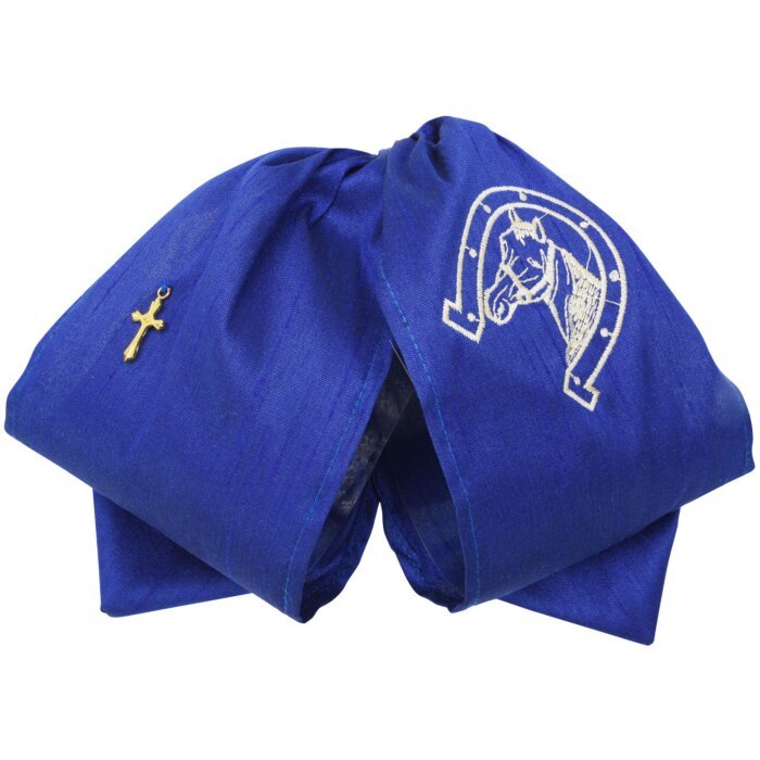 Moño Charro Azul Con Bordado De Herradura Y Caballo WD 11-955