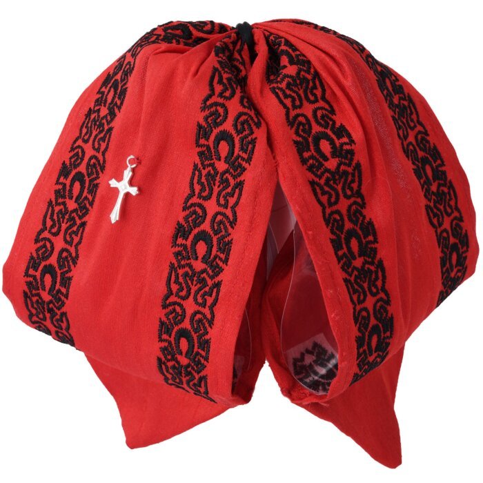 Moño Charro Rojo Fino Con Bordado Negro WD 11-988