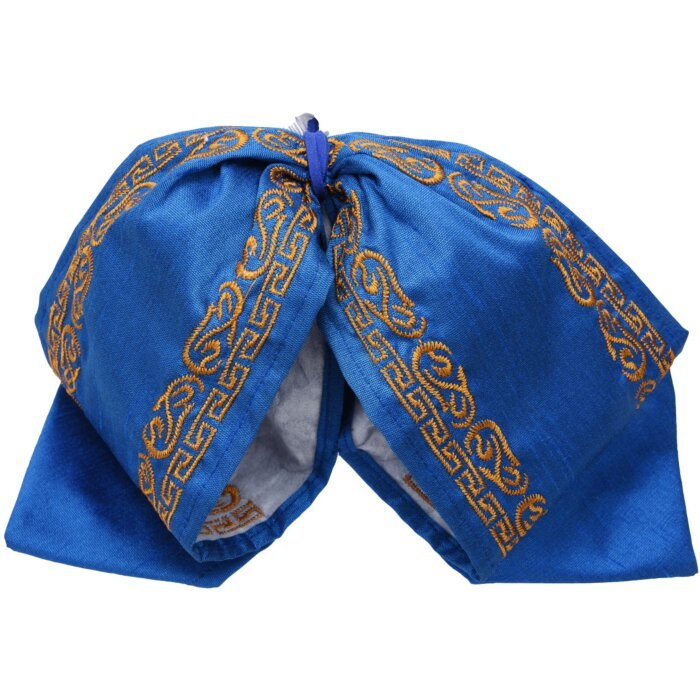 Moño Charro Azul Económico Bordado Oro WD 11-993