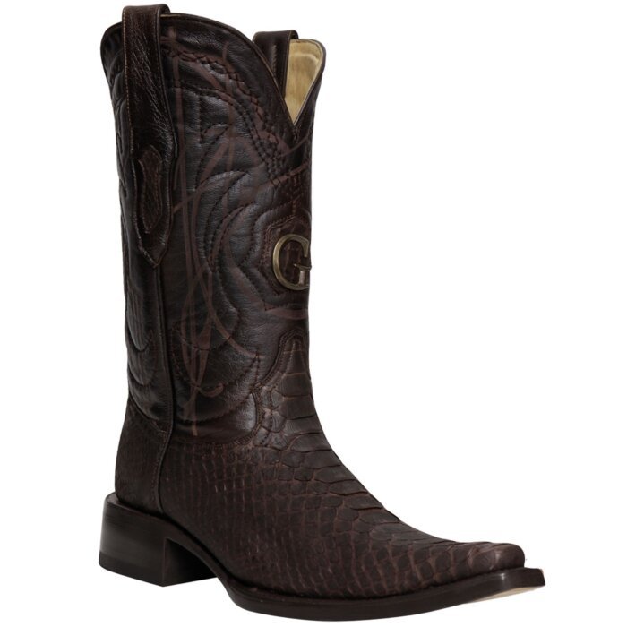 El General 45088 Python Brown Boots with Versace Toe