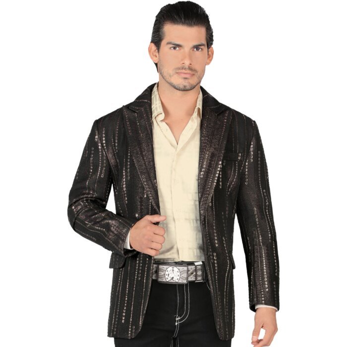 Saco De Moda Brilloso Negro-Dorado Lamasini 35206