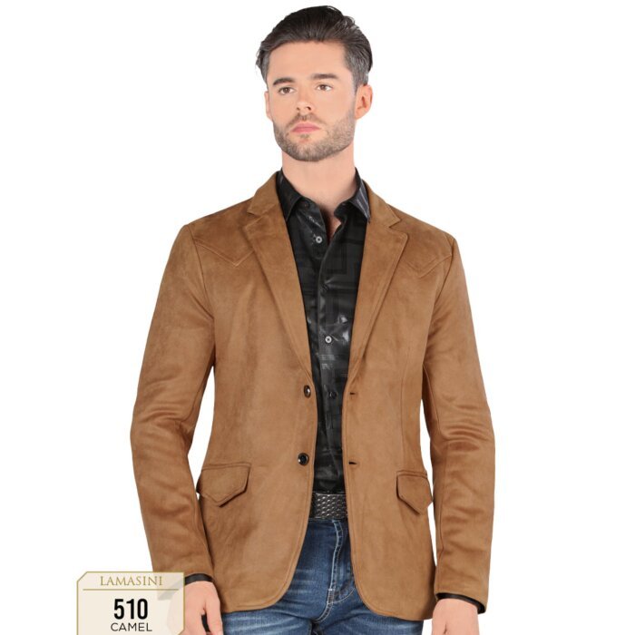 Saco Fino Color Camel De Gamuza Lamasini 510