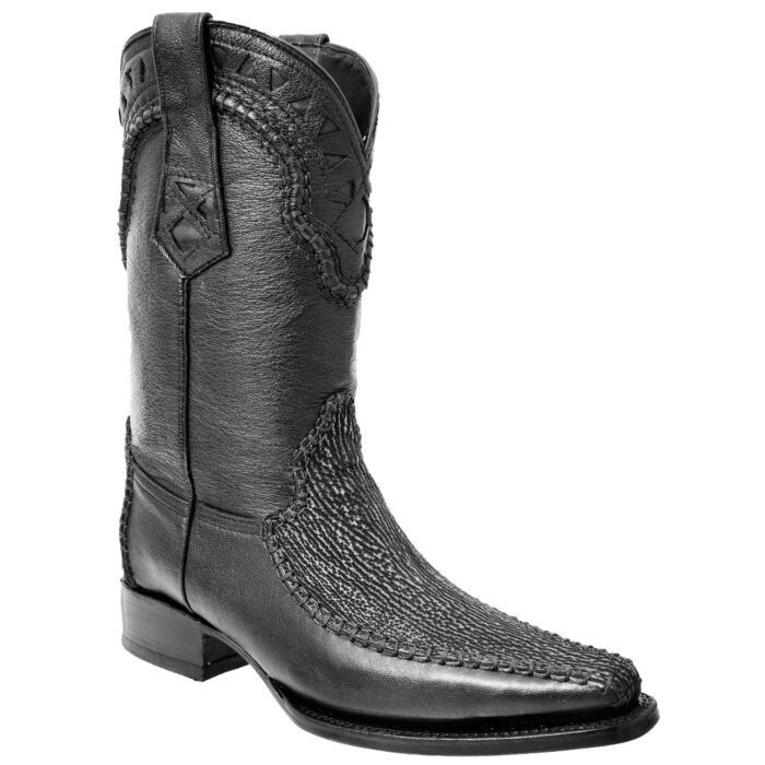 Botas Vaqueras Tiburón Original Horma Texana Color Negro WD 11-156
