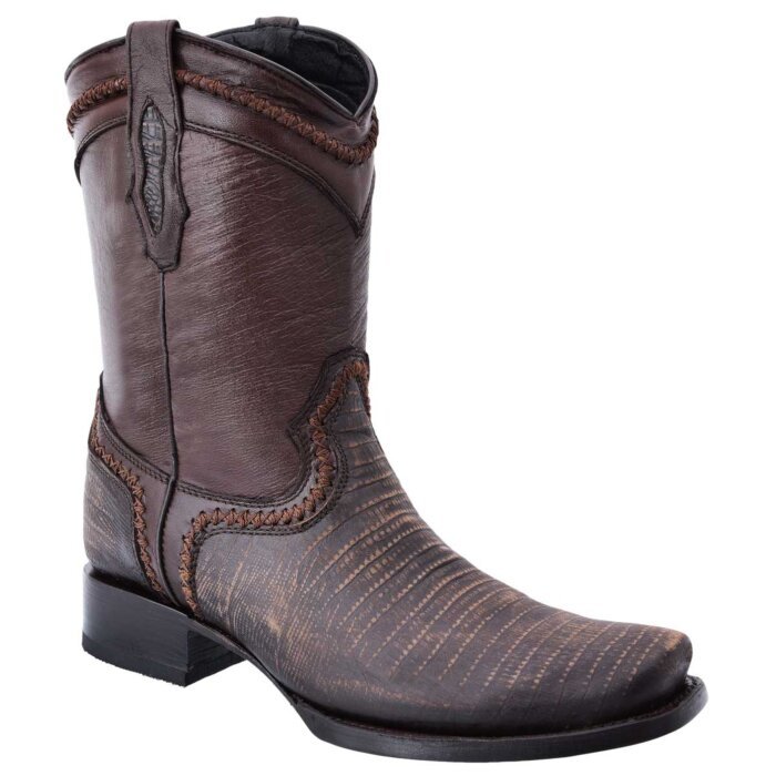 White Diamonds Boots Estilo Grabdo Lizard Color Café, Hechas a mano WD 014