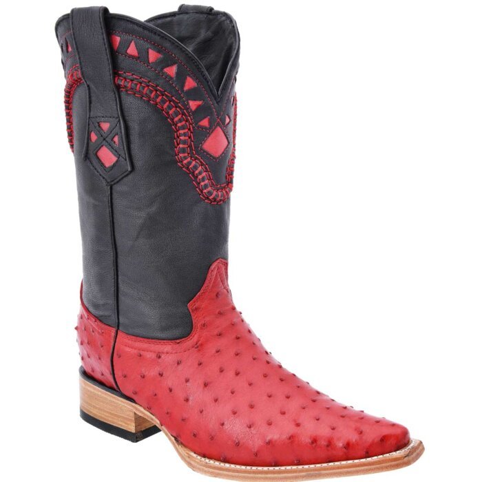 Botas Vaqueras Rojas De Avestruz WD 11-029