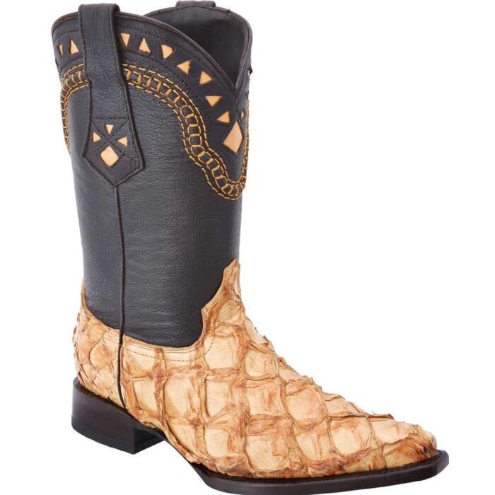 Pirarucu Exotic  White Diamonds Boots 11-046 Butter