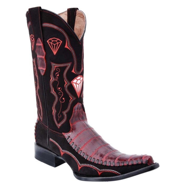 Botas Vaqueras Coco Belly Clón Tejida Rojas WD 11-098