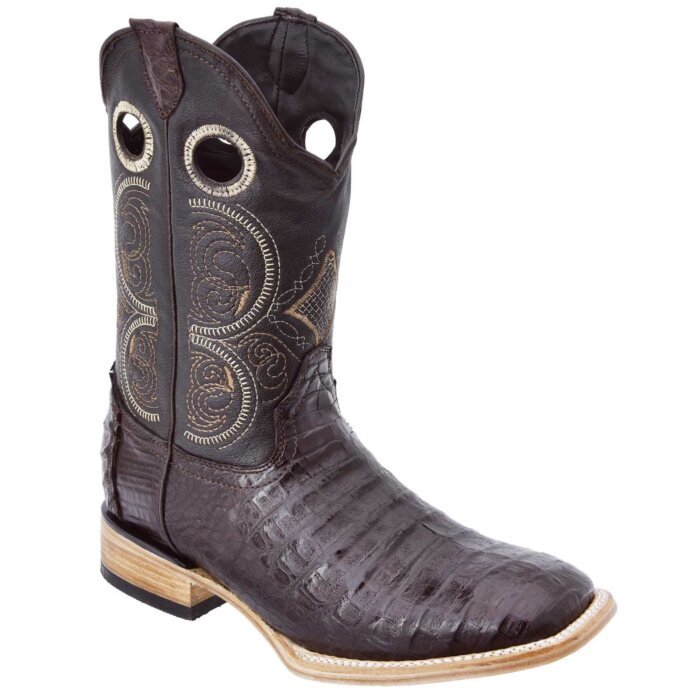 Botas Rodeo Piel Coco Belly Square Toe Color Café WD 11-258