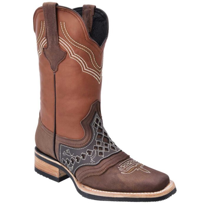 Botas Rodeo Corte Laser Color Café-Miel WD 11-328