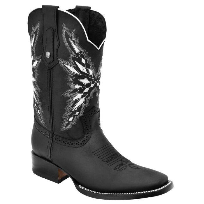 Botas Rodeo Piel Crazy Full Color Negro WD 11-338