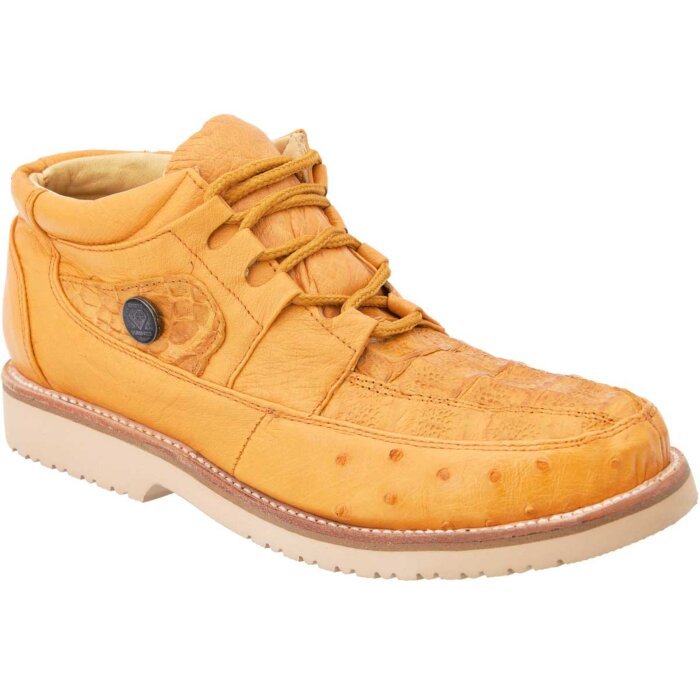 Exotic Shoes For Men Caiman-Ostrich Butter Leather WD 11-397