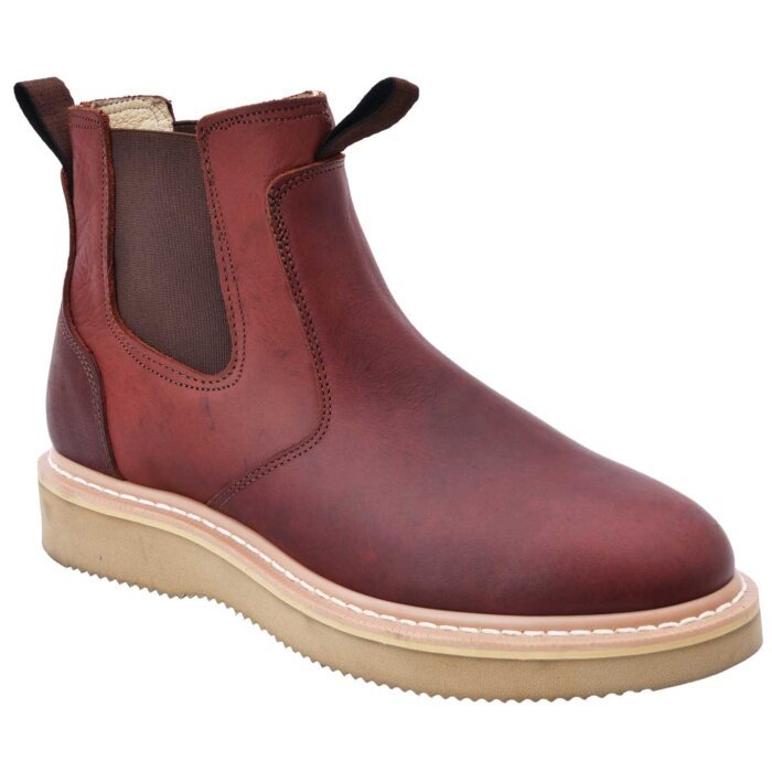 Botines De Trabajo Suela Mil Rayas Color Shedrón WD 11-428