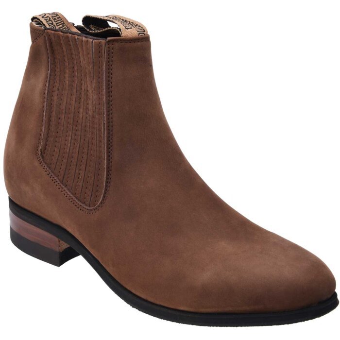 Botines Charros Piel Nubuck Color Café Suela Hule WD 11-703
