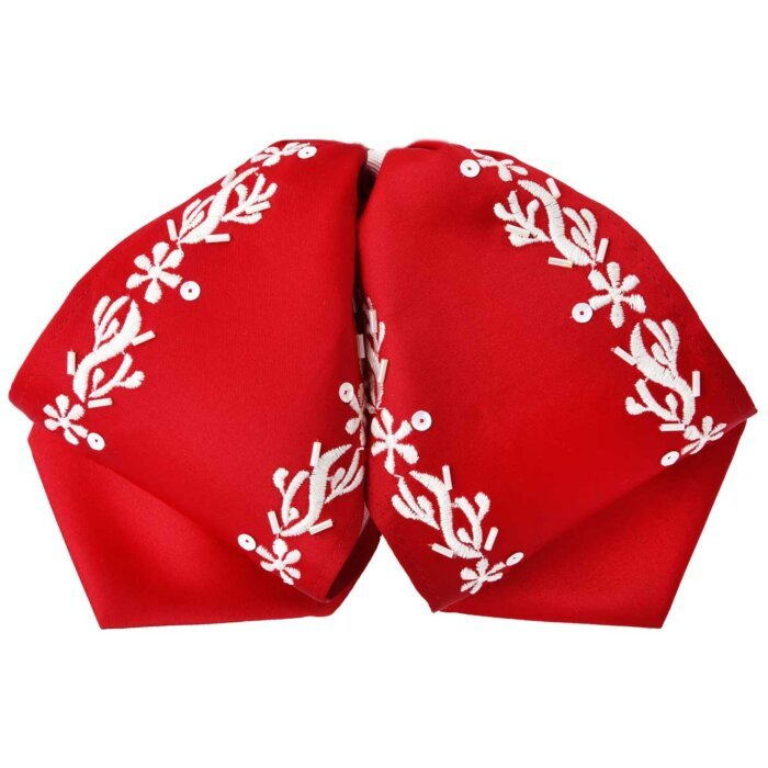 Moño Charro Para Niño Rojo Bordado Blanco WD 11-996
