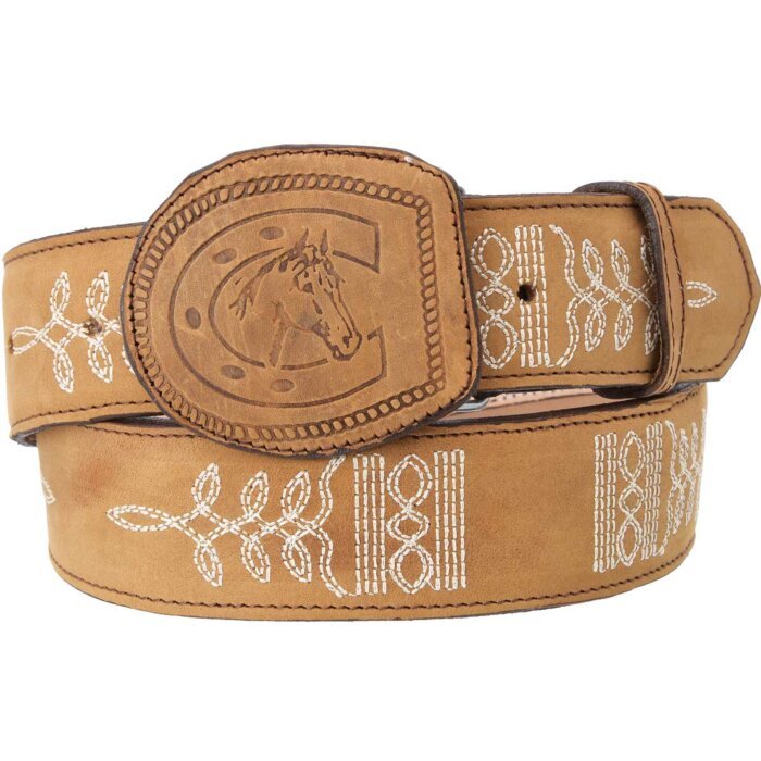 Cinto Rodeo Liso Herradura-Caballo WD 11-1577 Miel